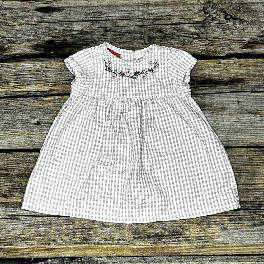 Vintage My Pal Floral Gingham Dress Embroidered Girls 3-6 Months Light Purple